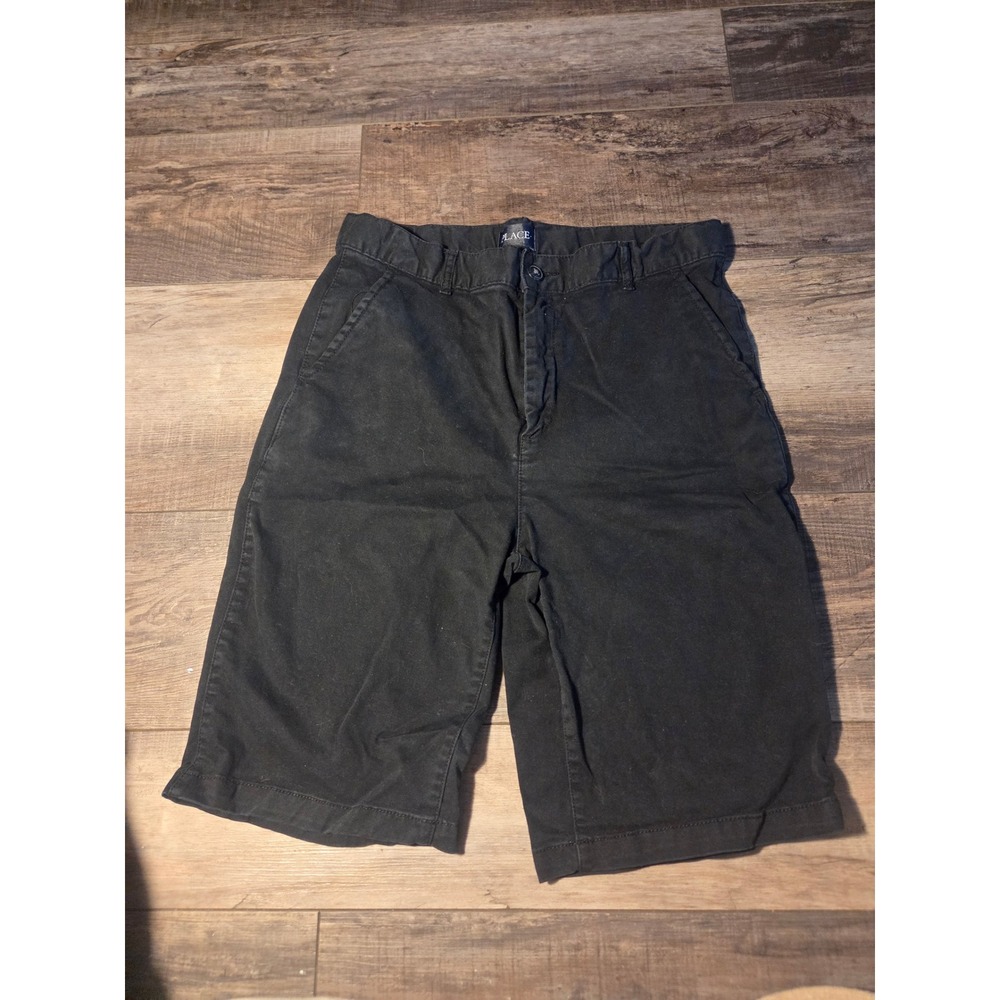 The Childrens Place Boys Black Chino Shorts Size 18 Cotton Twill School Uniform